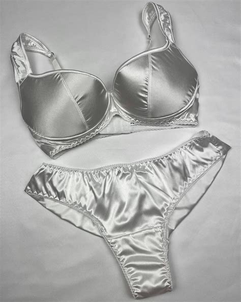 Ivory Satin Bra .